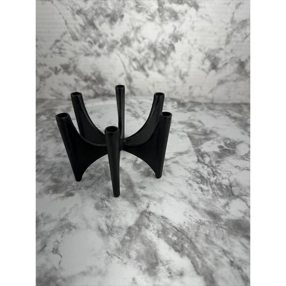 Jens Quistgaard Dansk Danish Modern MCM Fiesta Iron 6 Skinny Tapper Candelabra - Picture 3 of 7